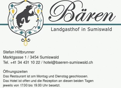 Logo Landgasthof Bären Sumiswald